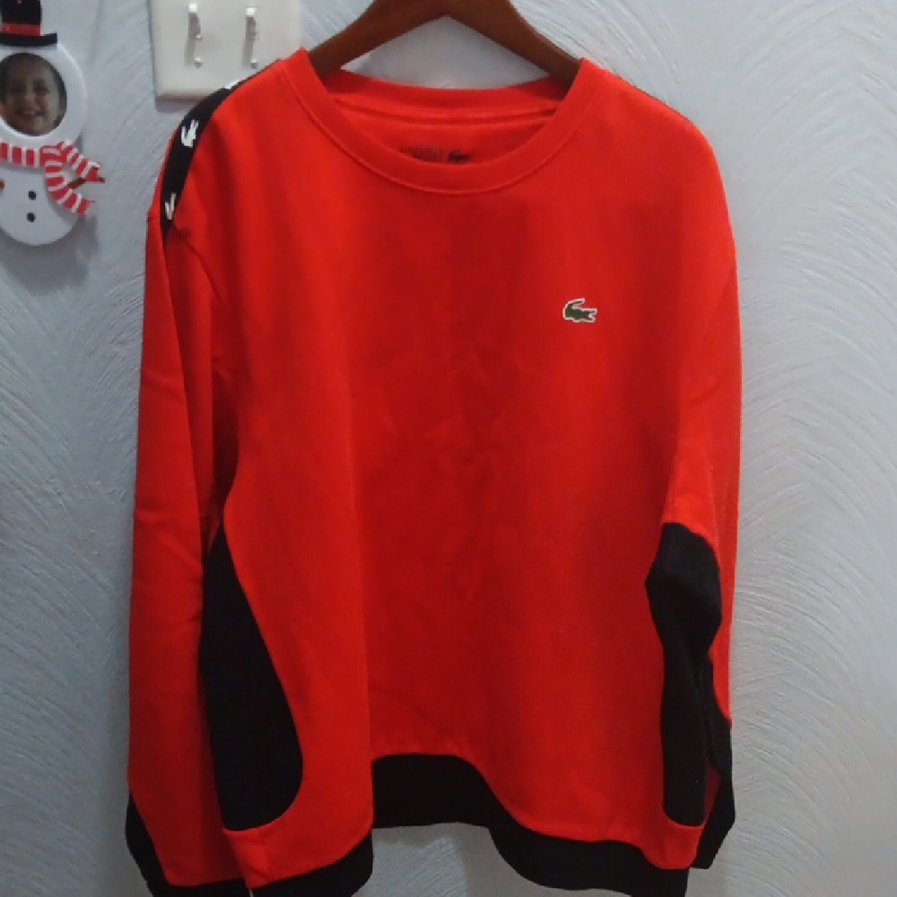 Lacoste Red Sweatshirt with Black Details